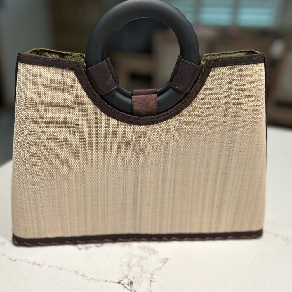 NEW TICO Artisanal Woven Fiber Summer Lined Tote 12x9”
